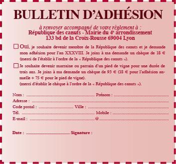 Bulletin inscreption